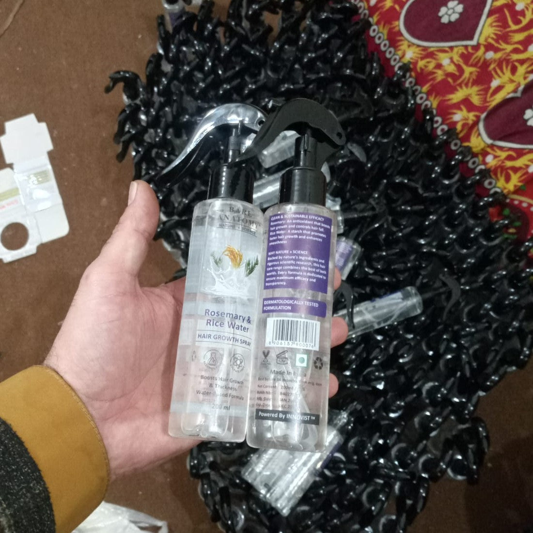 Bare Anatomy Rosemary & Rice Water Hair Growth Spray | Boosts Thickness | Controls Hair Fall | 200ml