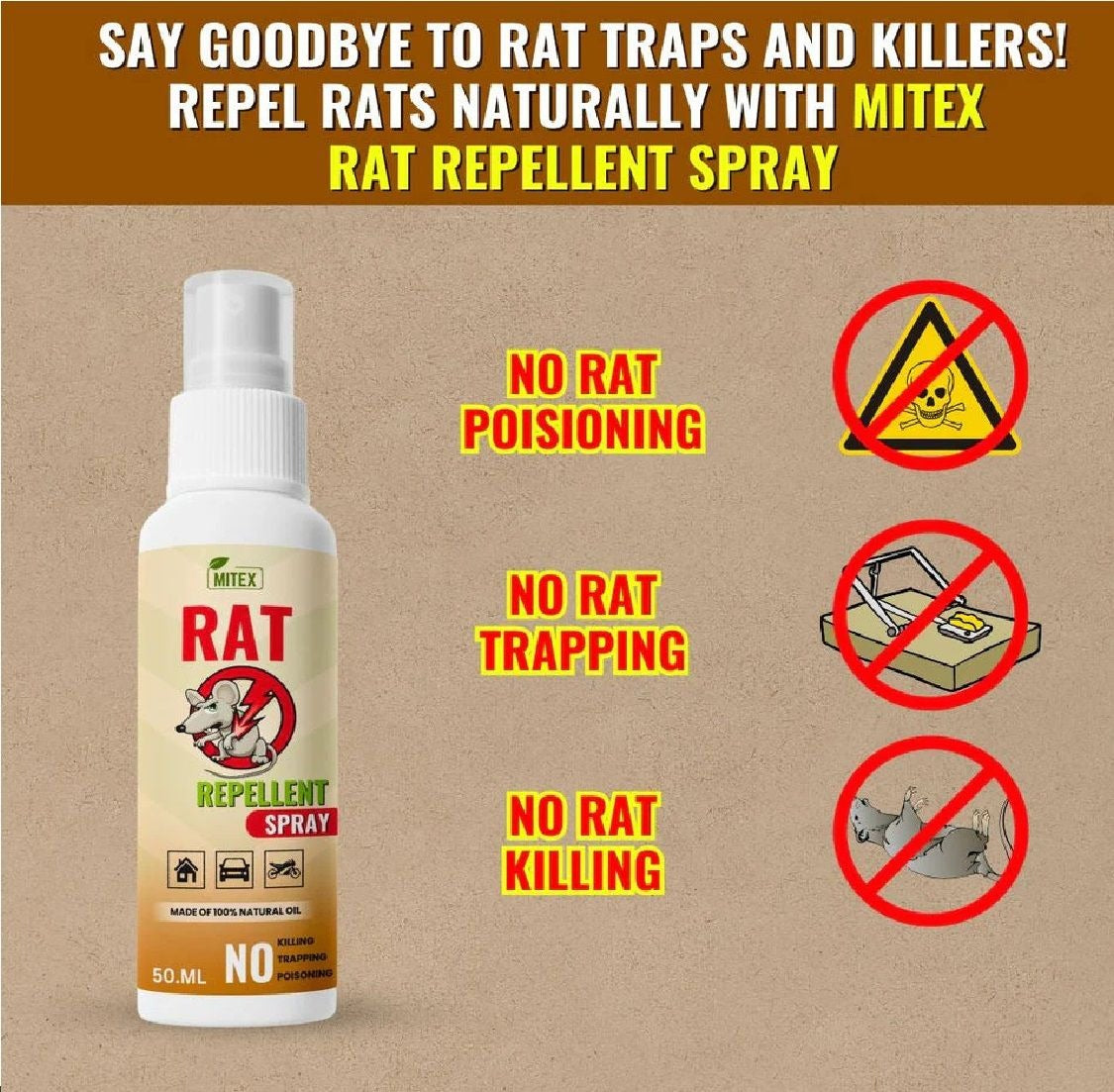Rat Repellent Spray Safe Effective Rat Protection Buy 1 & Get 2 Free