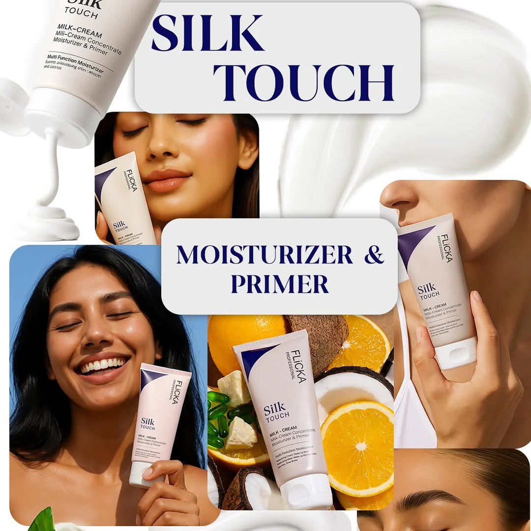 Flicka Silk Touch 3 in 1 Moisturizer and Primer for Face | Long-Lasting, Flawless and Dewy Makeup Base | Pore Minimizer | All Skin Types Buy 1 & Get 1 Free